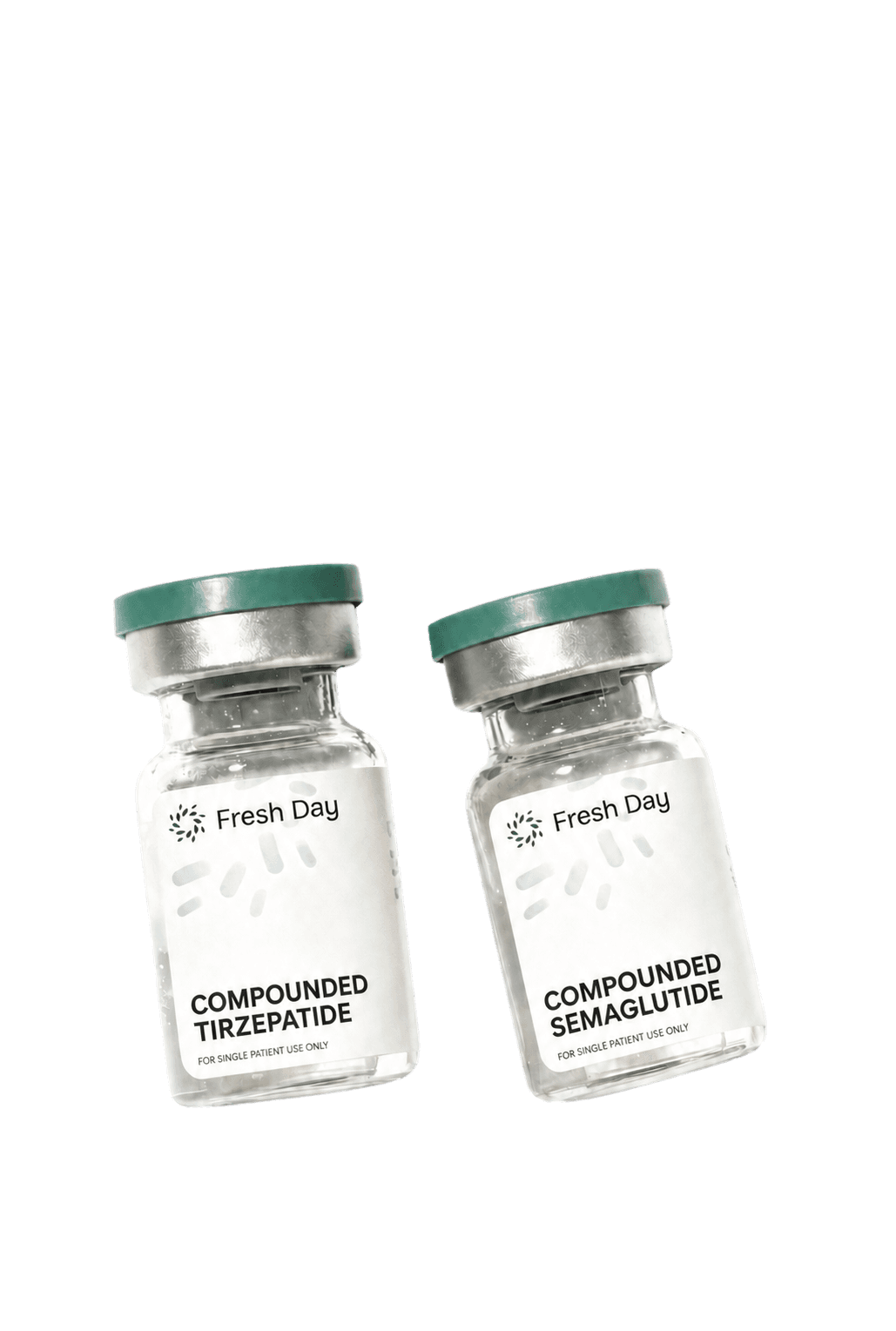 Fresh Day Compounded Tirzepatide and Compounded Semaglutide injection vials